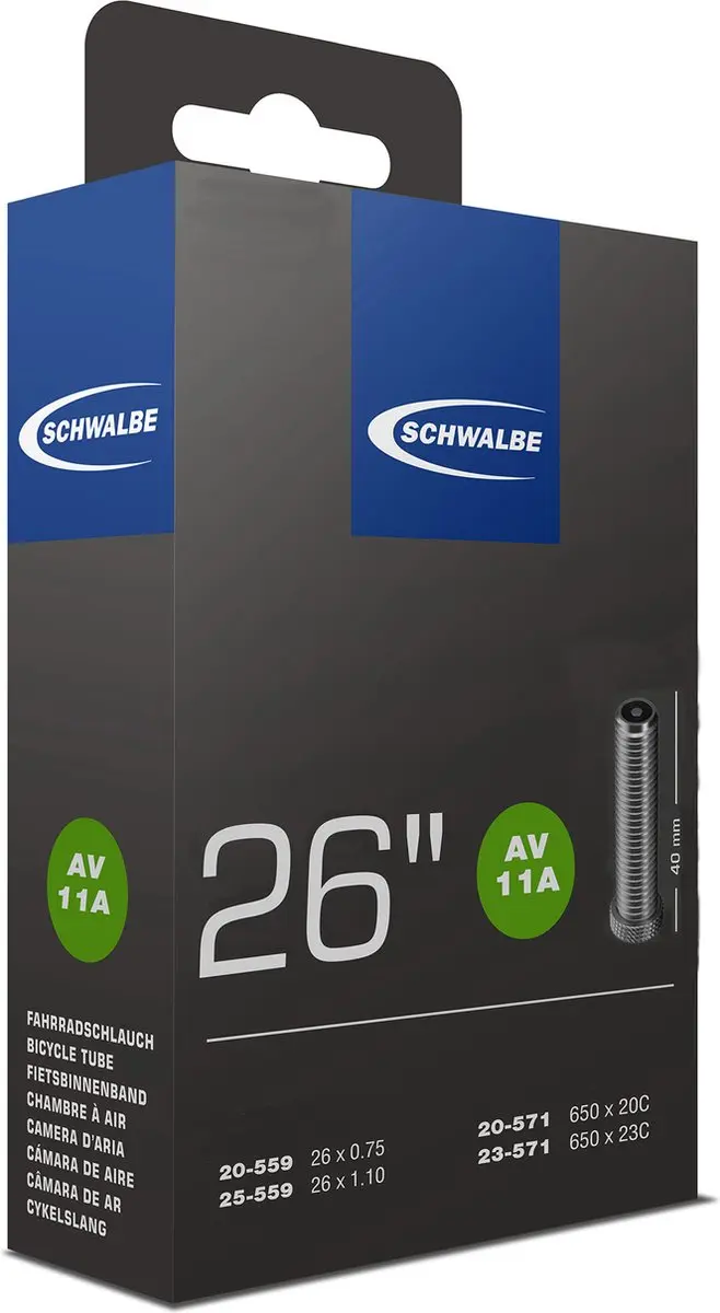 Schwalbe binnenband AV11 26 inch ETRTO 20/25-559/571 Auto/Schrader ventiel