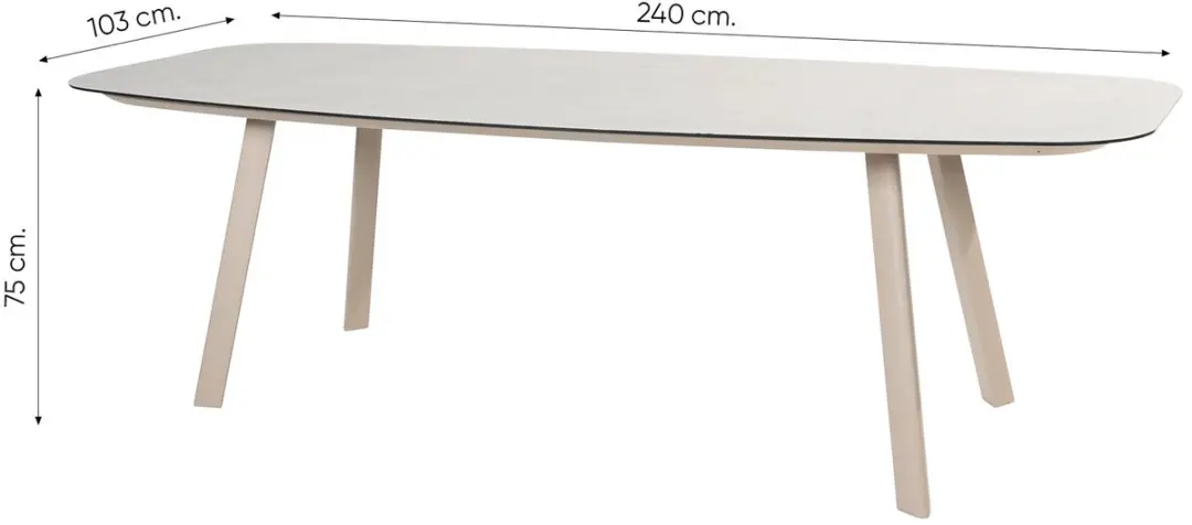 4 Seasons Manolo Tuintafel Keramiek 240x103cm - Latte - afbeelding 4 van 6