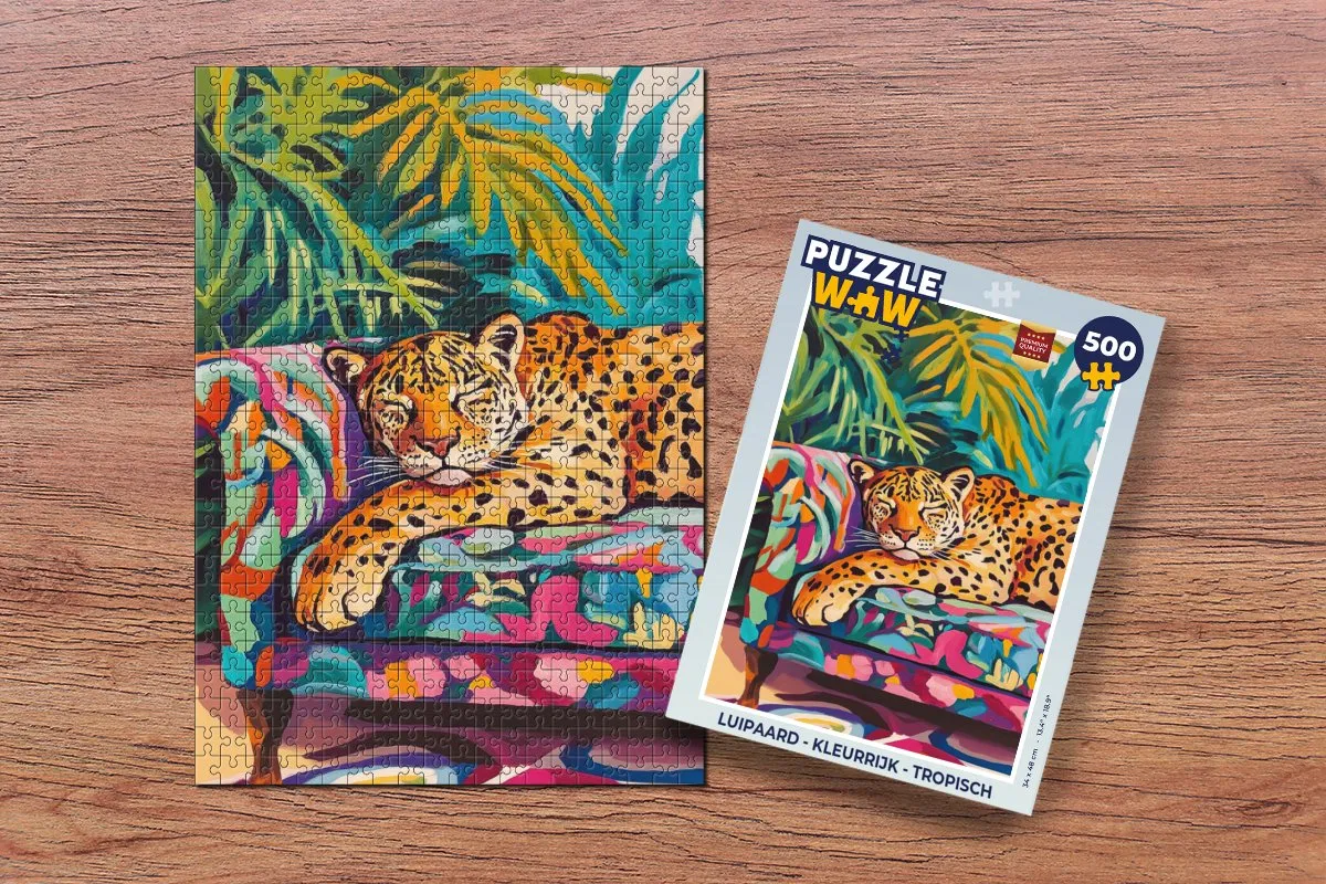 PuzzleWow Luipaard Tropisch Legpuzzel 500 Stuks
