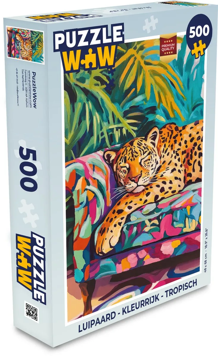 PuzzleWow Luipaard Tropisch Legpuzzel 500 Stuks