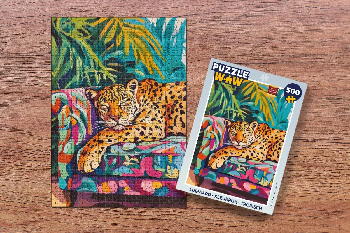 PuzzleWow Luipaard Tropisch Legpuzzel 500 Stuks