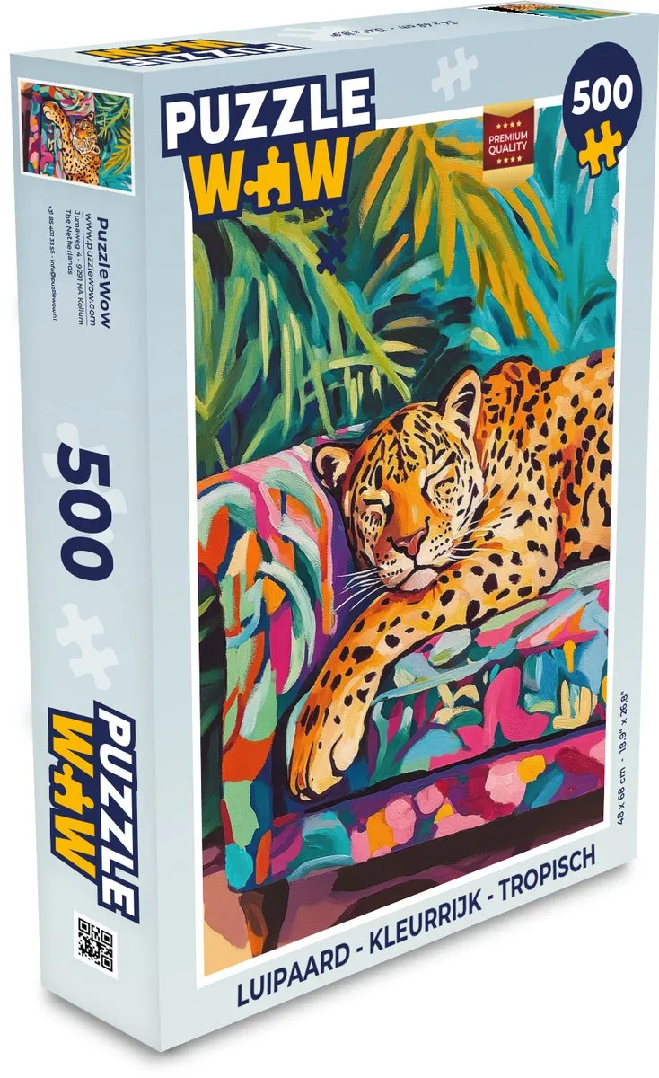 PuzzleWow Luipaard Tropisch Legpuzzel 500 Stuks