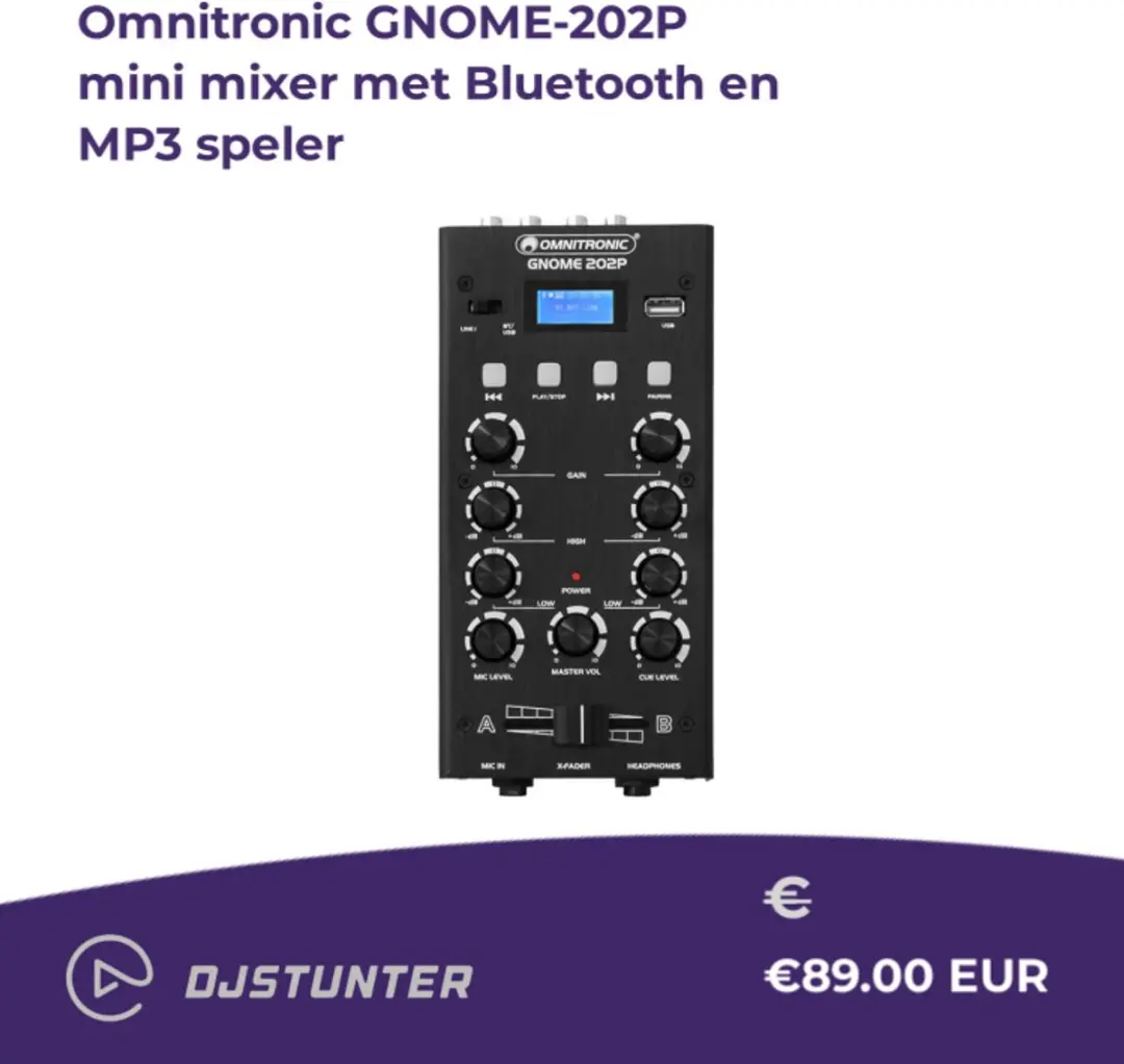 Omnitronic GNOME-202P Mengpaneel