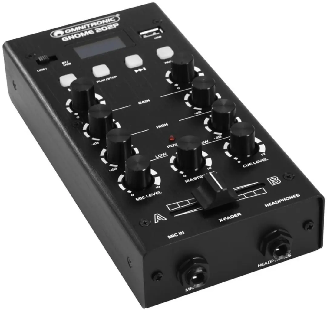 Omnitronic GNOME-202P Mengpaneel - 2 Kanalen - Zwart - afbeelding 3 van 6
