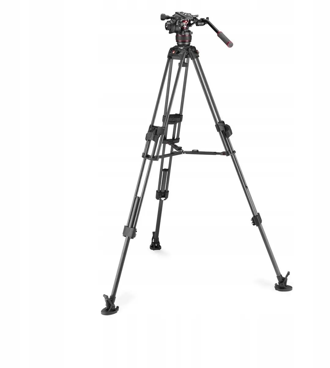 Manfrotto MVK608TWINFC Carbon Statief - Nitrotech 608 Kop - Rood/Zwart