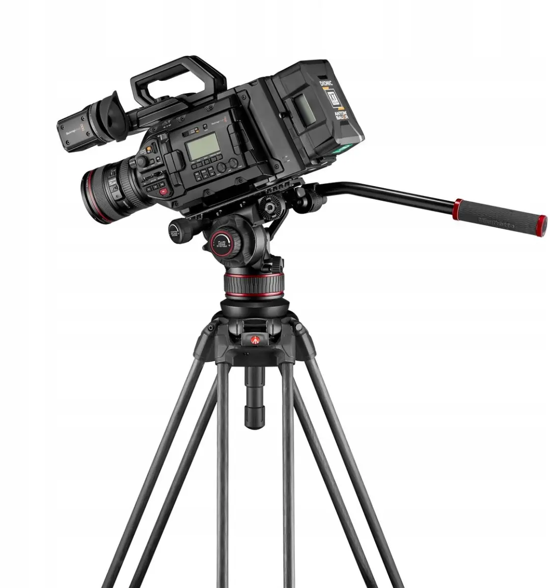 Manfrotto MVK608TWINFC Carbon Statief - Nitrotech 608 Kop - Rood/Zwart