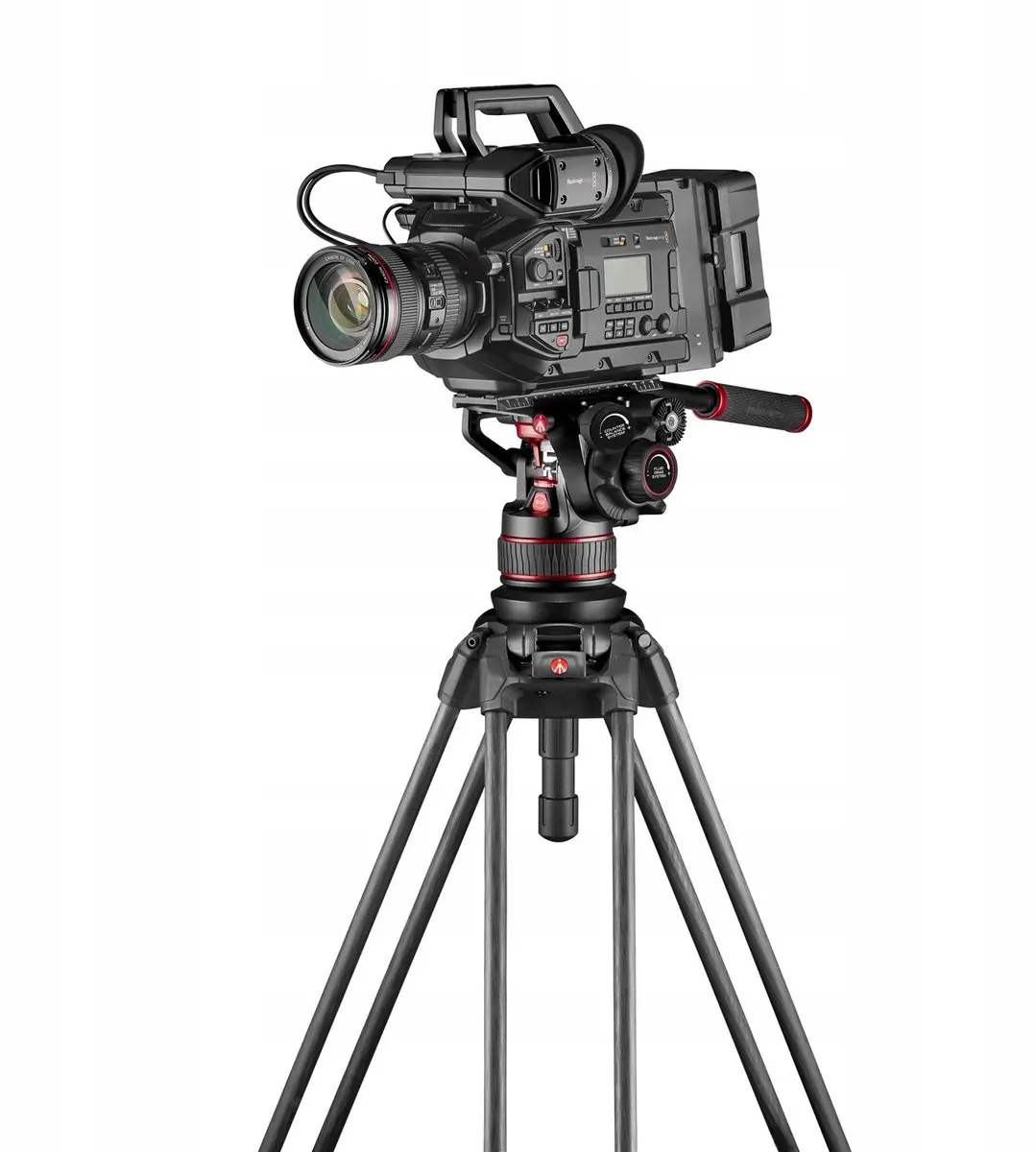 Manfrotto MVK608TWINFC Carbon Statief - Nitrotech 608 Kop - Rood/Zwart