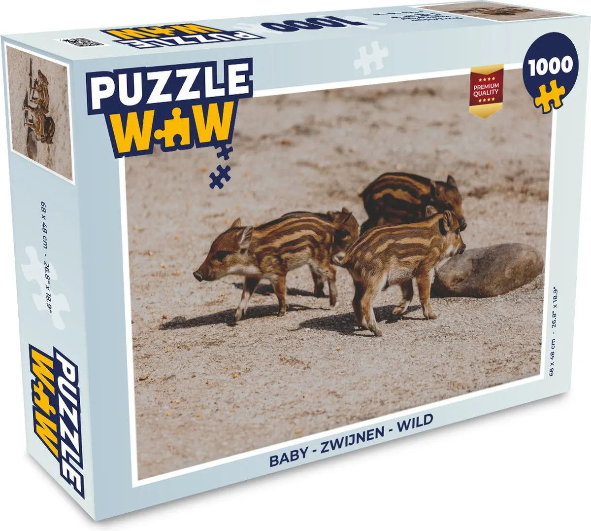 PuzzleWow Zwijnen Wild Legpuzzel 1000 Stuks - Multicolor