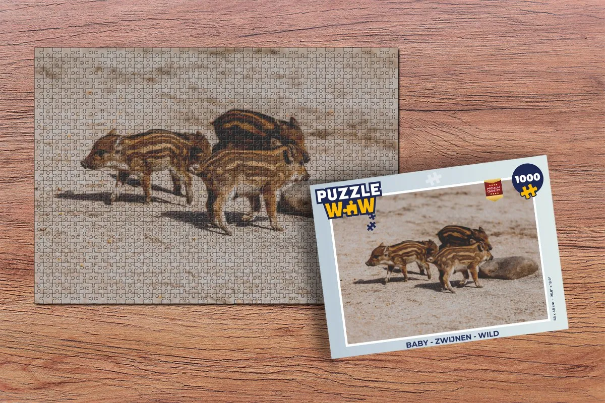 PuzzleWow Zwijnen Wild Legpuzzel 1000 Stuks - Multicolor