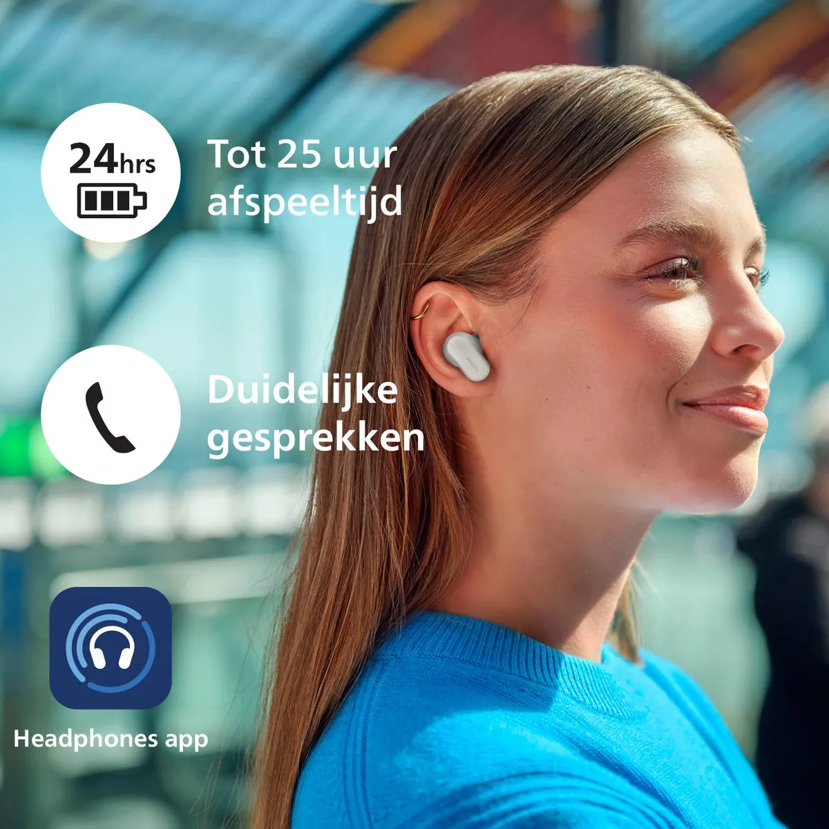 Philips TAT3509 Noise Cancelling Oortjes - Wit