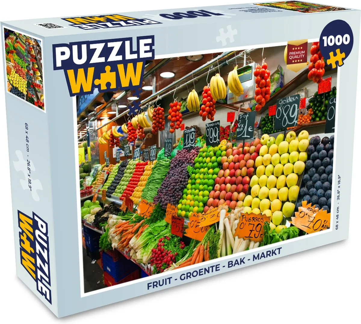 PuzzleWow Fruit Groente Markt Legpuzzel 1000 Stuks - Multicolor