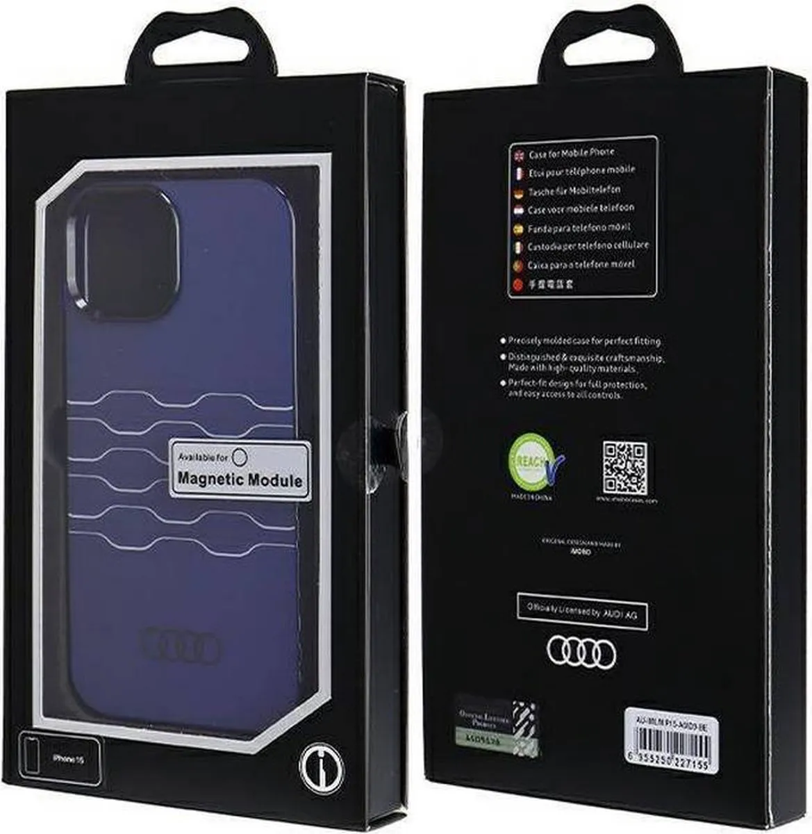 Audi IML Grille Pattern Back Case MagSafe - iPhone 15 - Blauw - afbeelding 4 van 6
