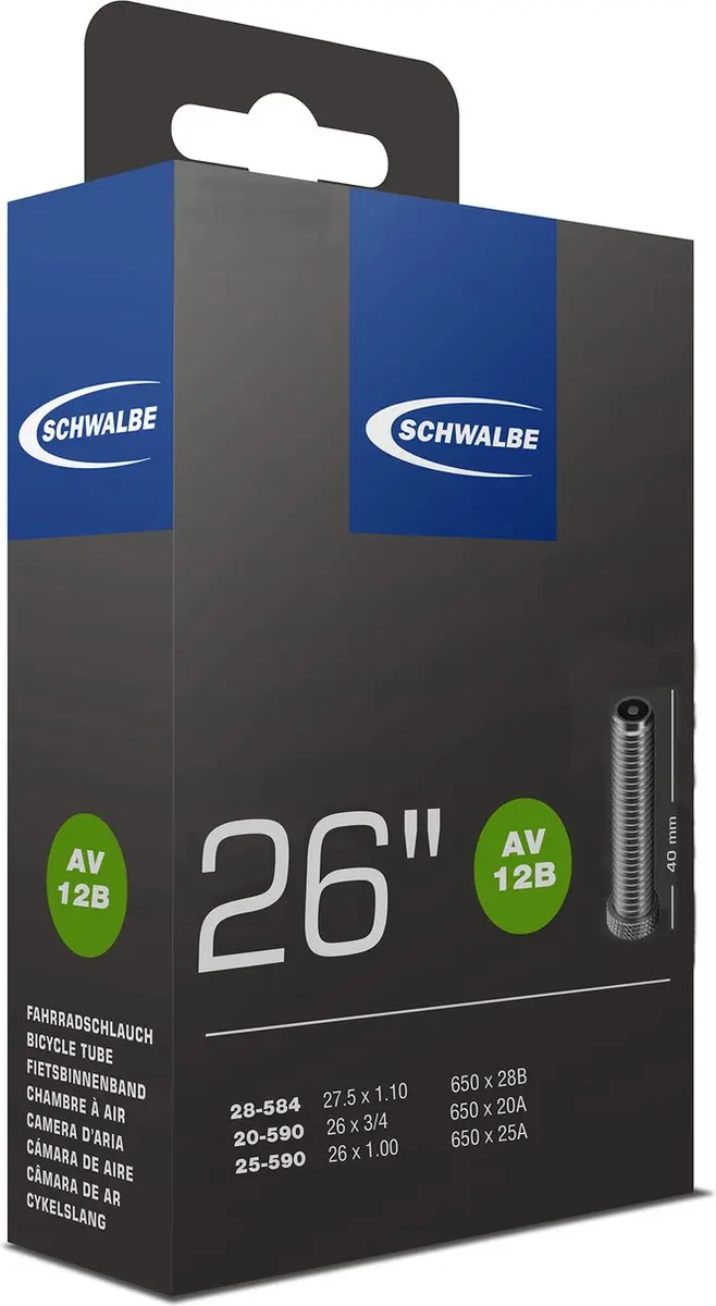 Schwalbe binnenband AV12XS 26 inch ETRTO 20/28-584/590 Auto/Schrader ventiel