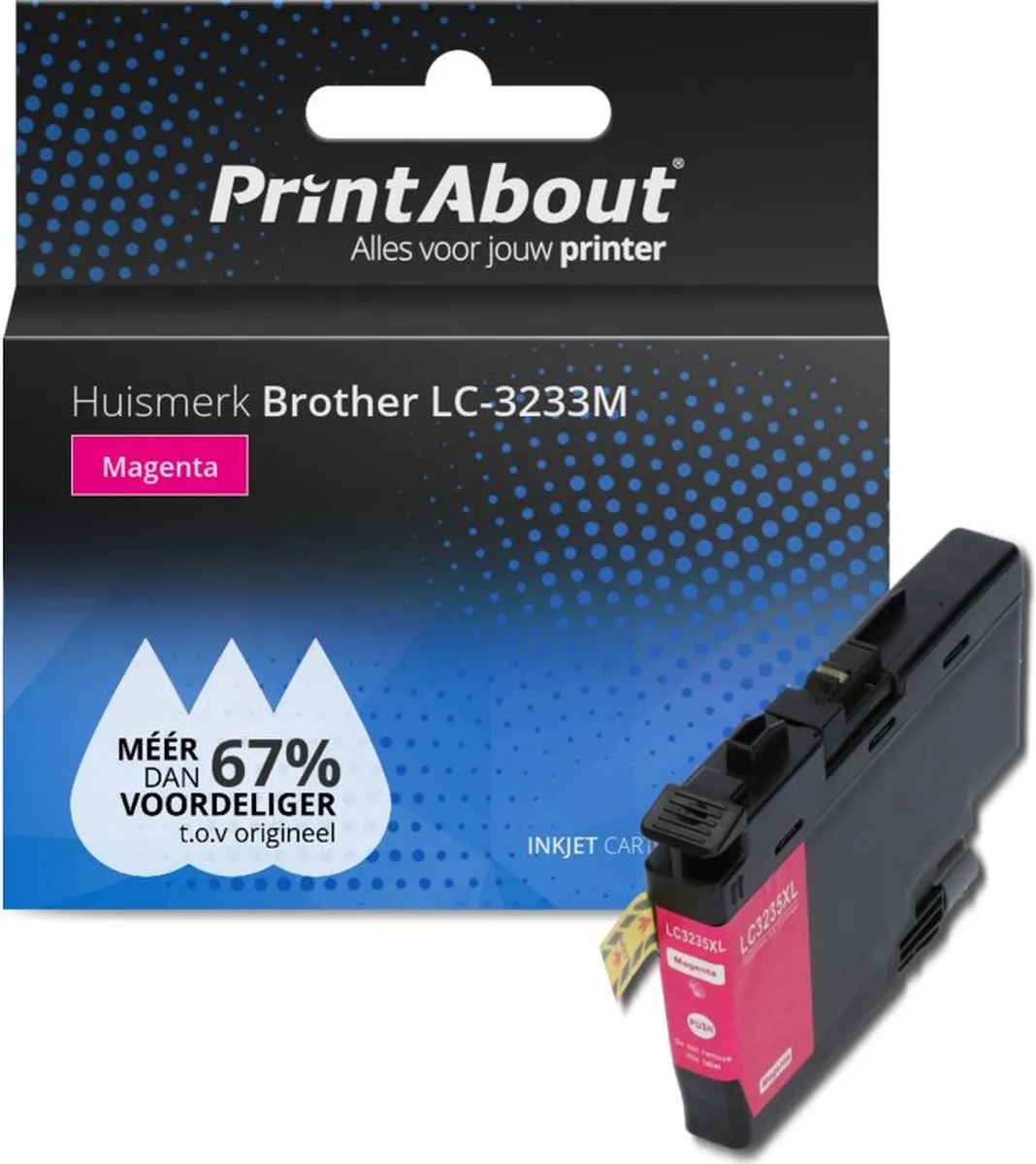 PrintAbout LC-3233M Inktcartridge Magenta