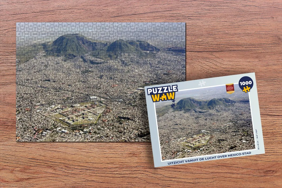 PuzzleWow Legpuzzel 1000 Stuks Mexico-Stad - Multicolor