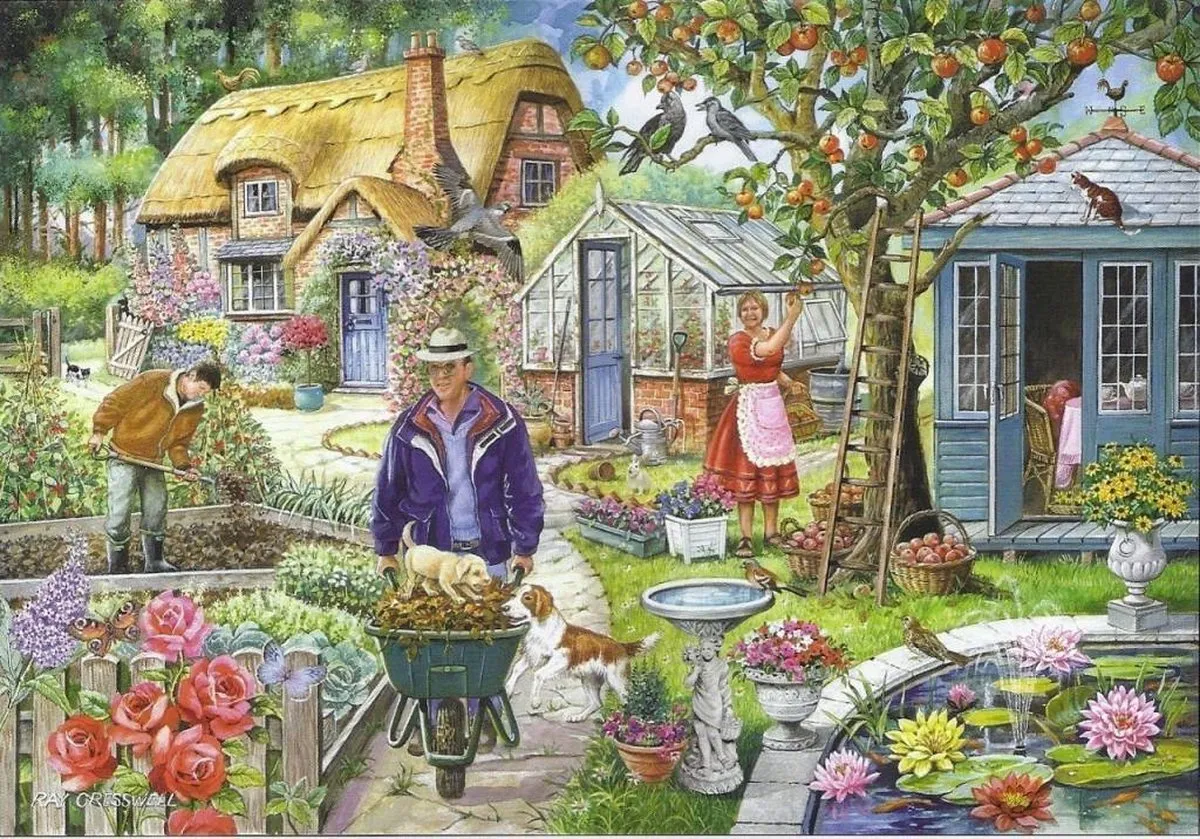 House Of Puzzles In The Garden Puzzel 1000 Stuks