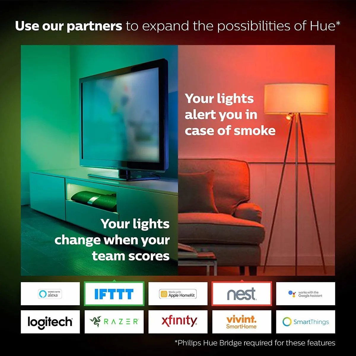 Philips Hue Starterpakket E27 RGBW 11W - 2 Lampen + Bridge + Dimmer - Mat