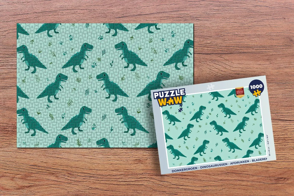 PuzzleWow Dinosaurussen Legpuzzel 1000 Stuks - Donkergroen