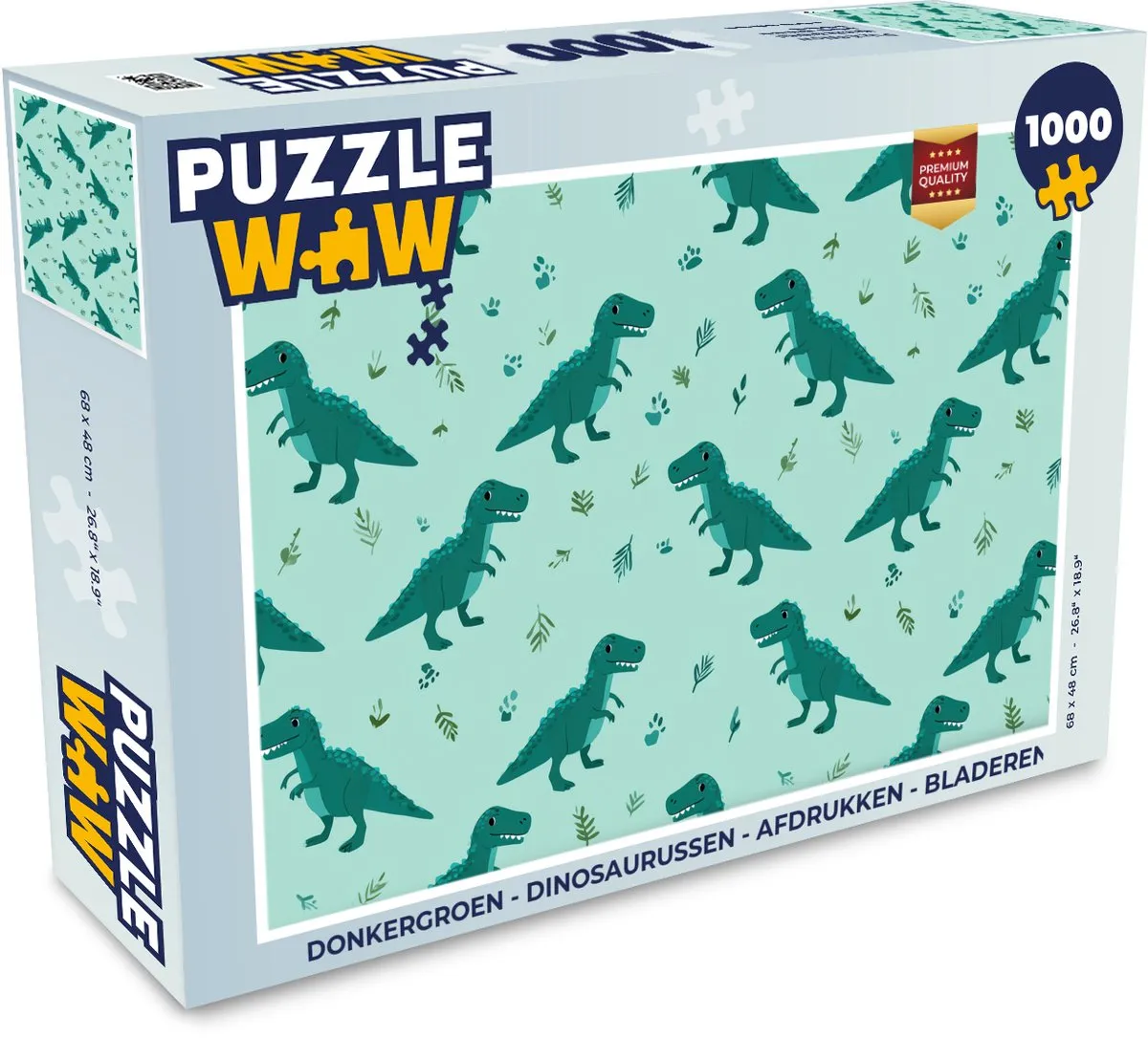 PuzzleWow Dinosaurussen Legpuzzel 1000 Stuks - Donkergroen