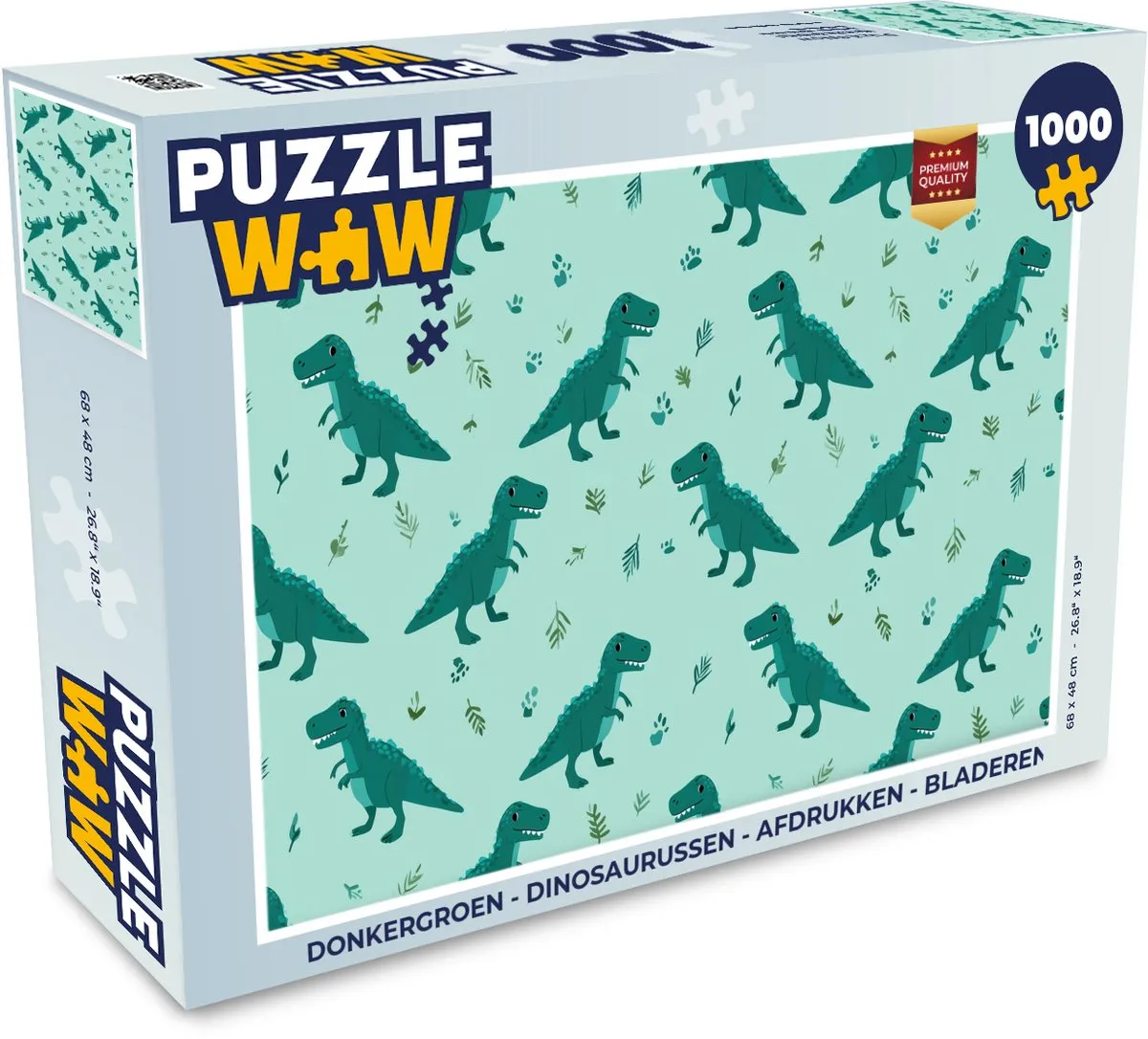 PuzzleWow Dinosaurussen Legpuzzel 1000 Stuks - Donkergroen