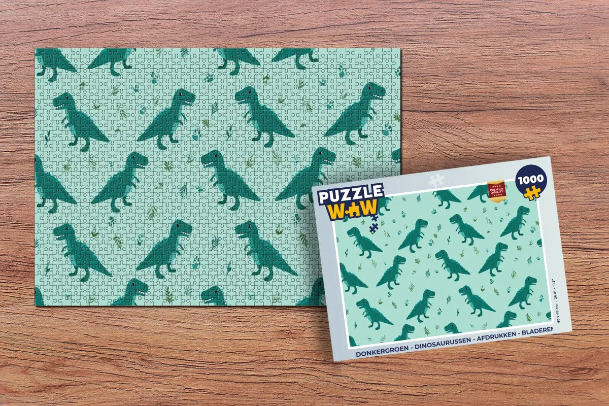 PuzzleWow Dinosaurussen Legpuzzel 1000 Stuks - Donkergroen