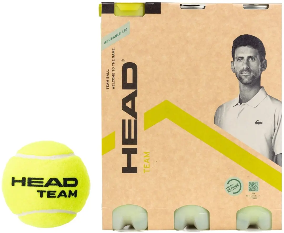 Head Team Tennis Balls Pack of 12 (3 Tubes of 4)