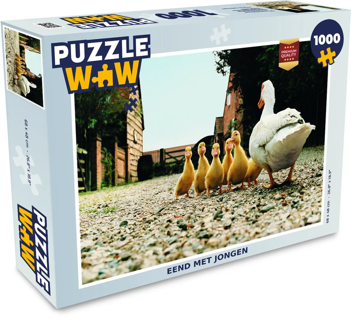 PuzzleWow Puzzel Eend met jongen - 1000 Stukken Multicolor
