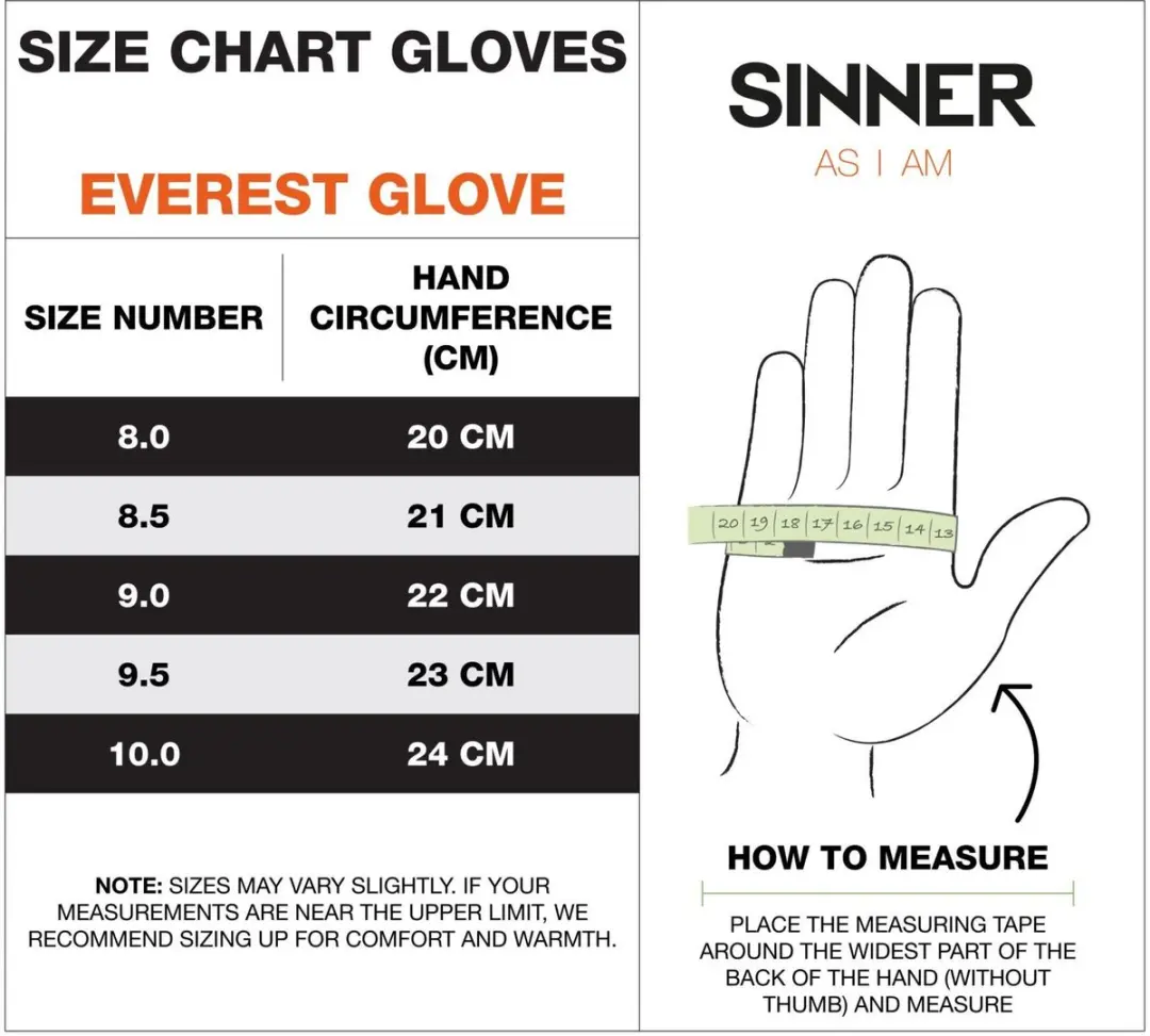 Sinner Everest Handschoenen - X-Large 9,5 inch - Grijs Zwart
