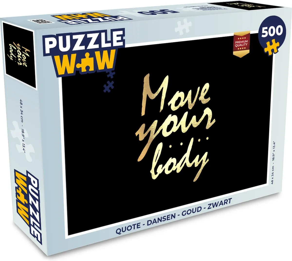 PuzzleWow Quote Dansen Legpuzzel 500 Stuks - Multicolor