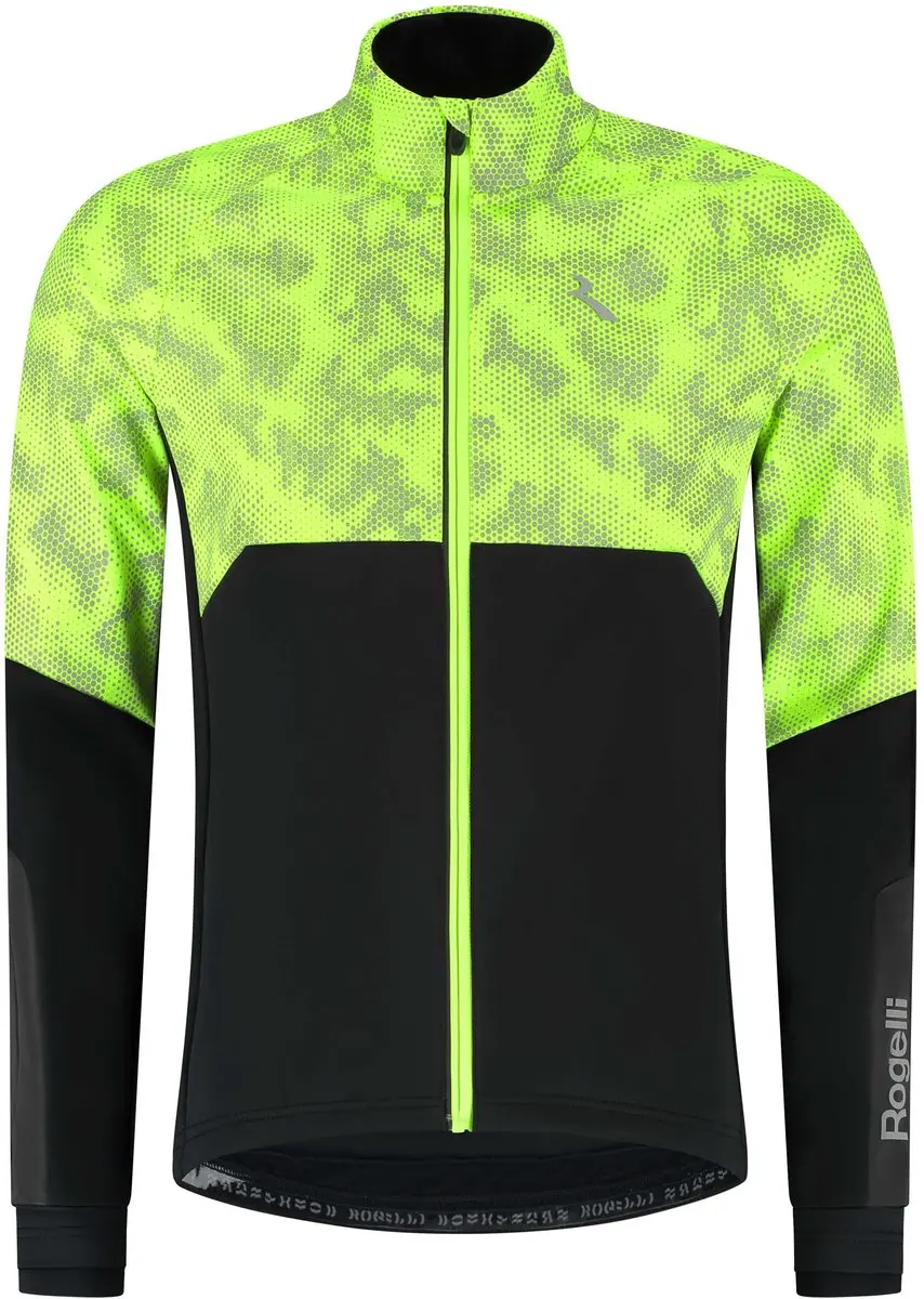 Rogelli HI VIS II Heren Hardloopjack - Zwart/Fluor - afbeelding 2 van 6