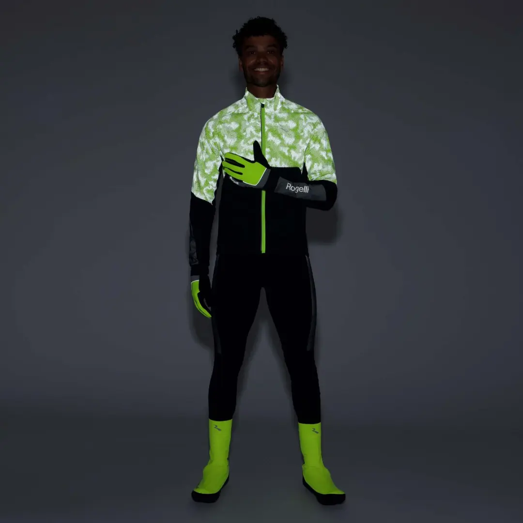 Rogelli HI VIS II Heren Hardloopjack - Zwart/Fluor - afbeelding 6 van 6