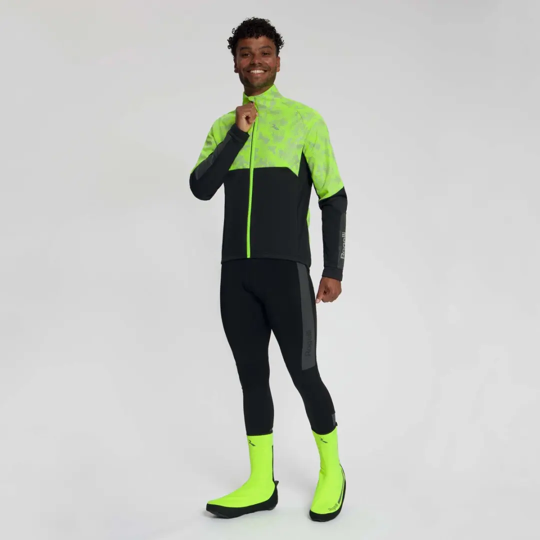 Rogelli HI VIS II Heren Hardloopjack - Zwart/Fluor - afbeelding 3 van 6