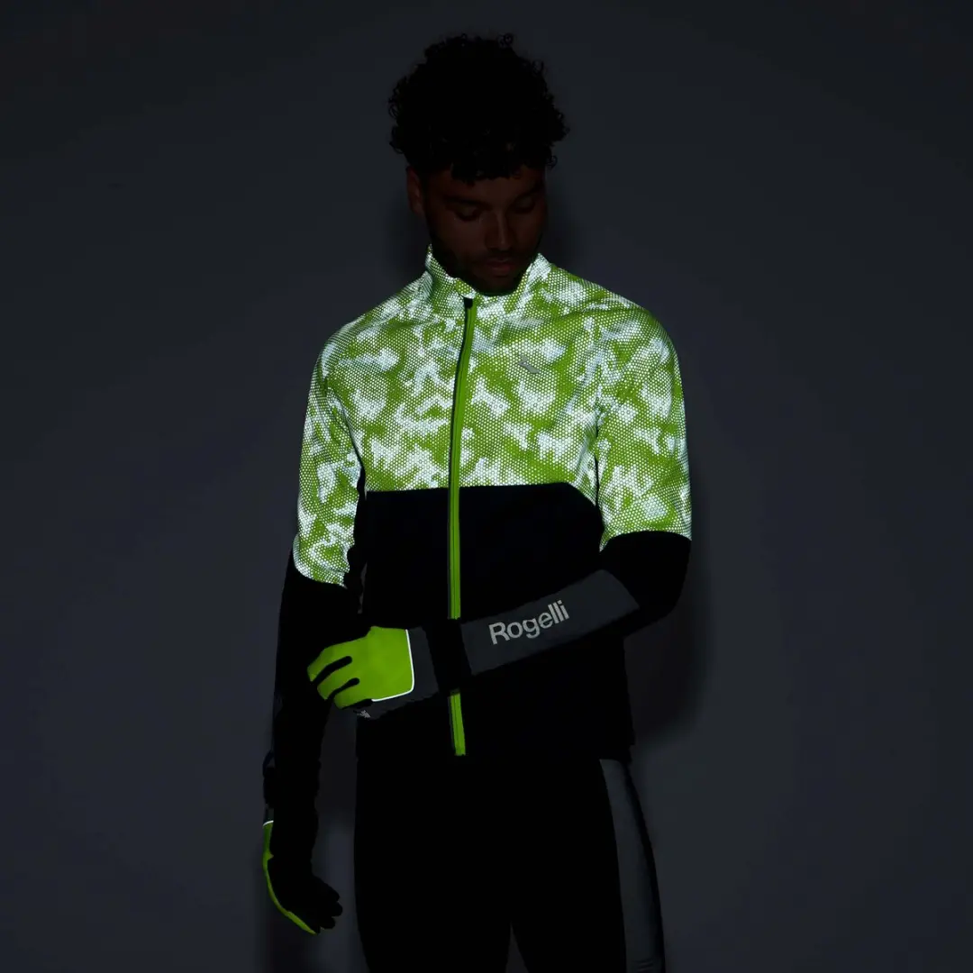 Rogelli HI VIS II Heren Hardloopjack - Zwart/Fluor - afbeelding 4 van 6