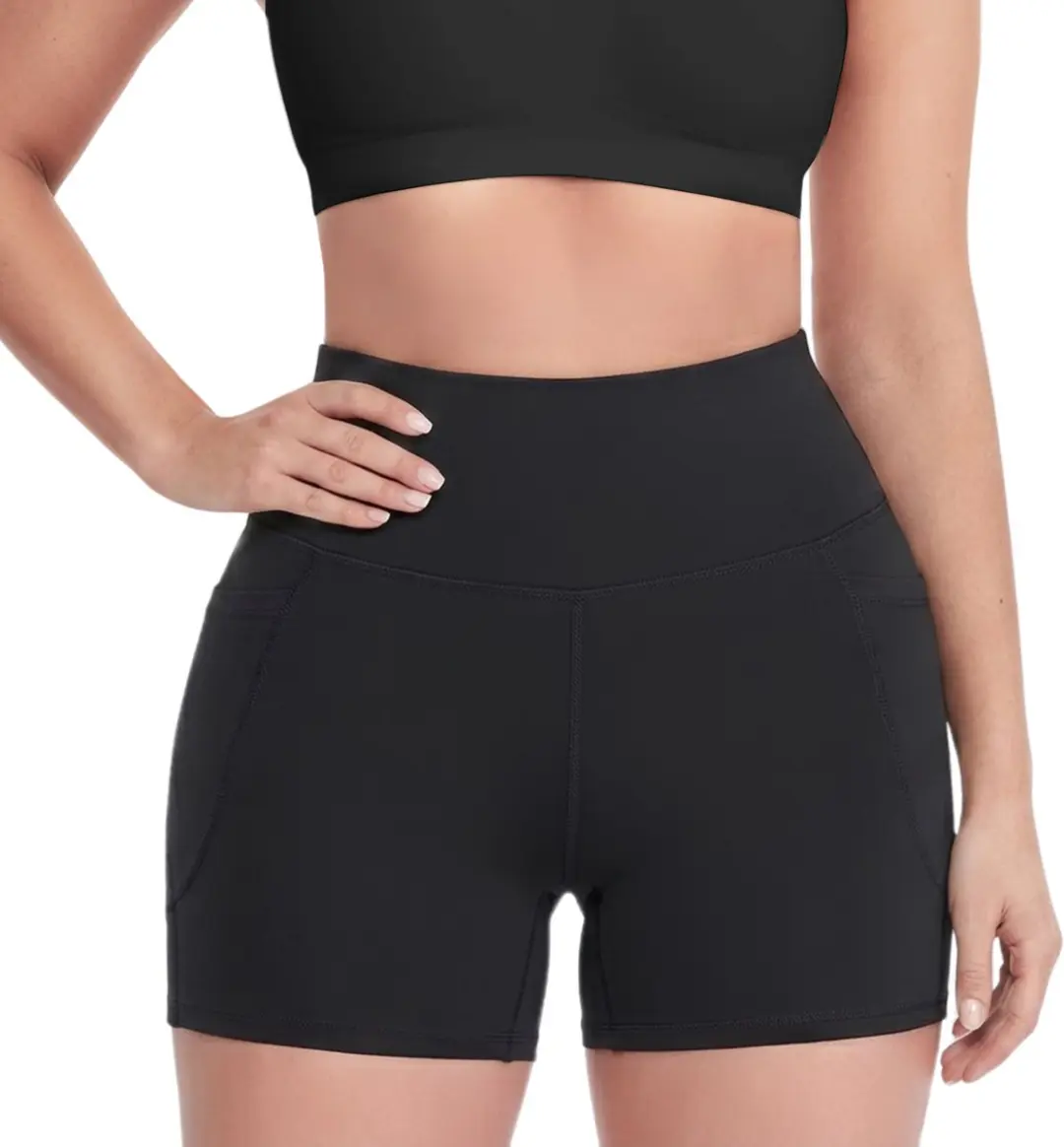 High Waist Fitness Short met Telefoonzak