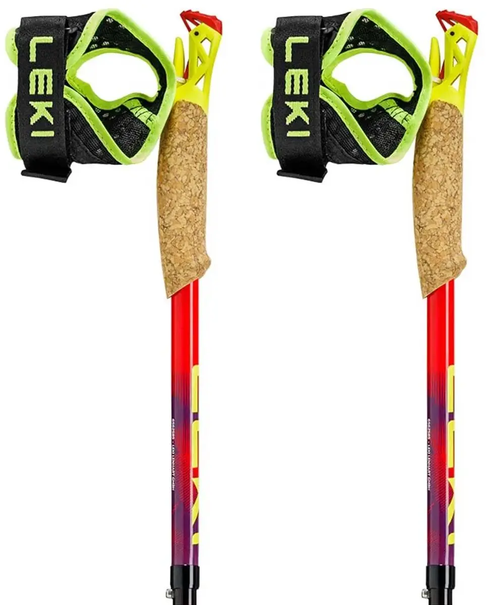 LEKI Ultratrail FX.One Carbon Trailrunningstokken - 135cm - Roze/Rood/Grijs
