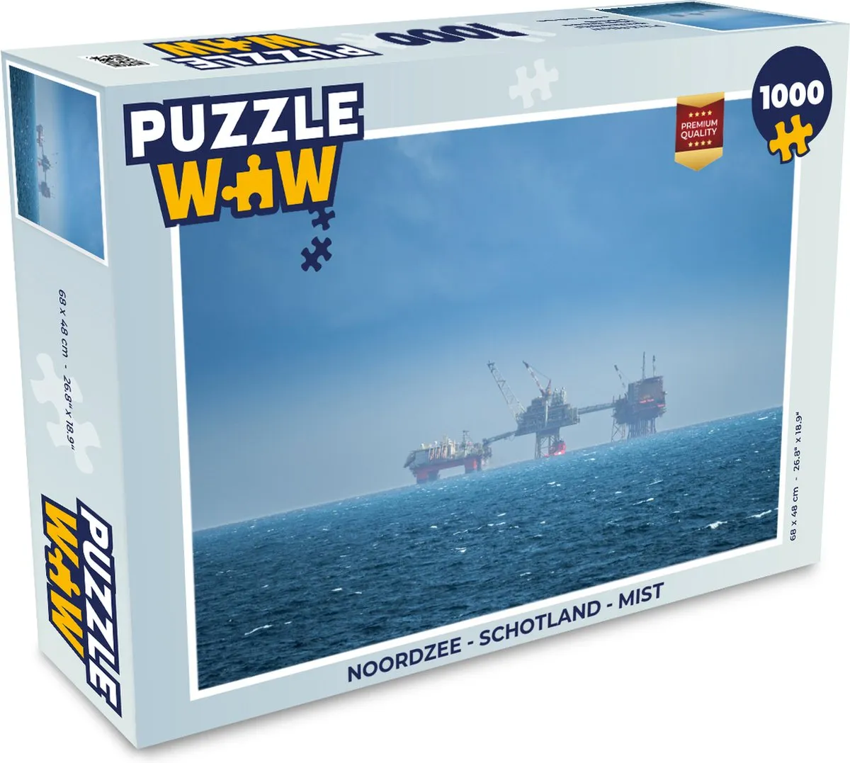 PuzzleWow Noordzee - Schotland Mist Legpuzzel 1000 Stuks - Multicolor