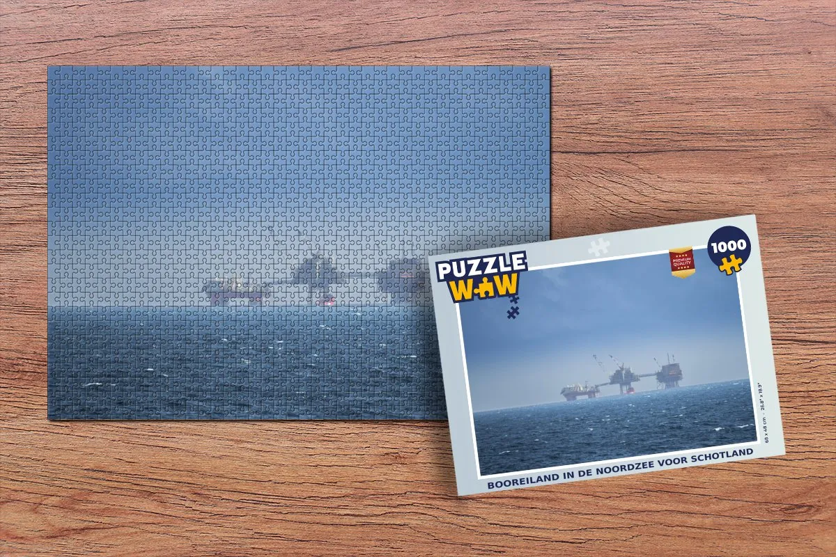 PuzzleWow Noordzee - Schotland Mist Legpuzzel 1000 Stuks - Multicolor