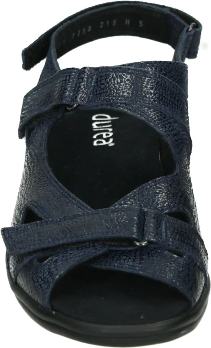 Durea 7258 H Platte Sandalen - Blauw - Maat 41