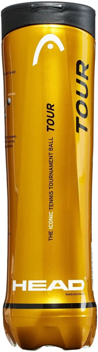 Head Tour Premium Tennisballen - 4 Stuks - Geel - afbeelding 2 van 5