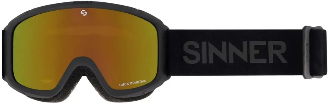 SINNER Duck Mountain Skibril - One Size - Matte Zwart - Oranje Lens