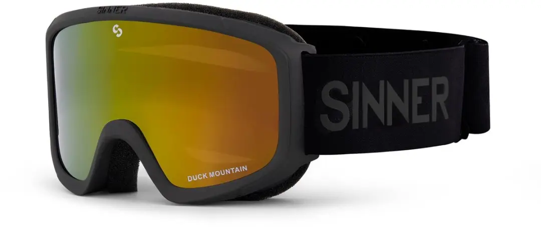 SINNER Duck Mountain Skibril - One Size - Matte Zwart - Oranje Lens