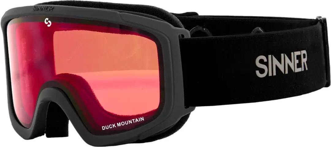 SINNER Duck Mountain Skibril - One Size - Matte Zwart - Oranje Lens