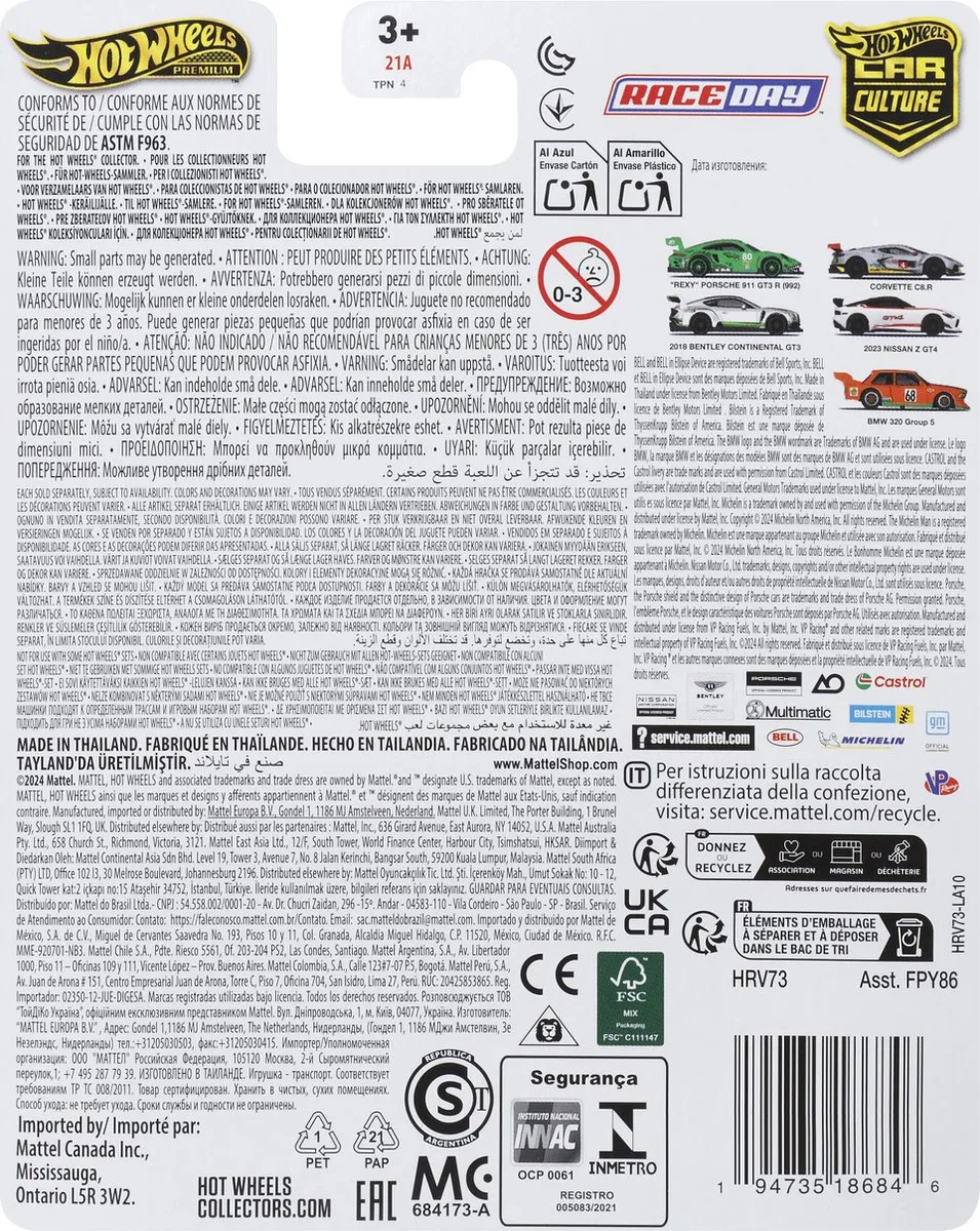 Hot Wheels Car Culture Race Day 2023 Nissan Z GT4 HRV73 - Rood/Wit