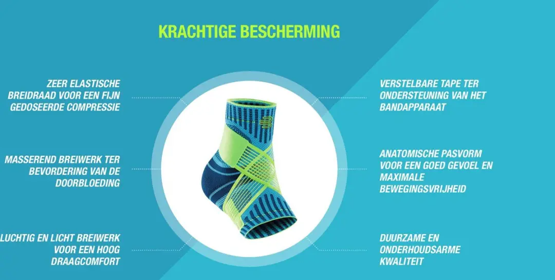 Bauerfeind Sports Enkelbrace XXL - Links - Zwart