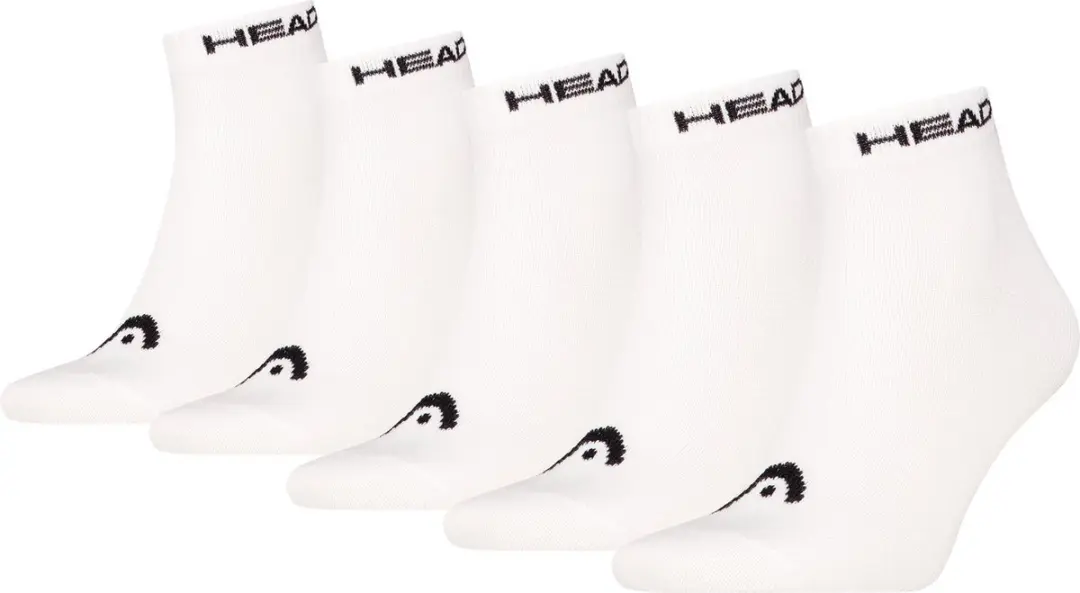 HEAD unisex 5P quartersokken elements wit