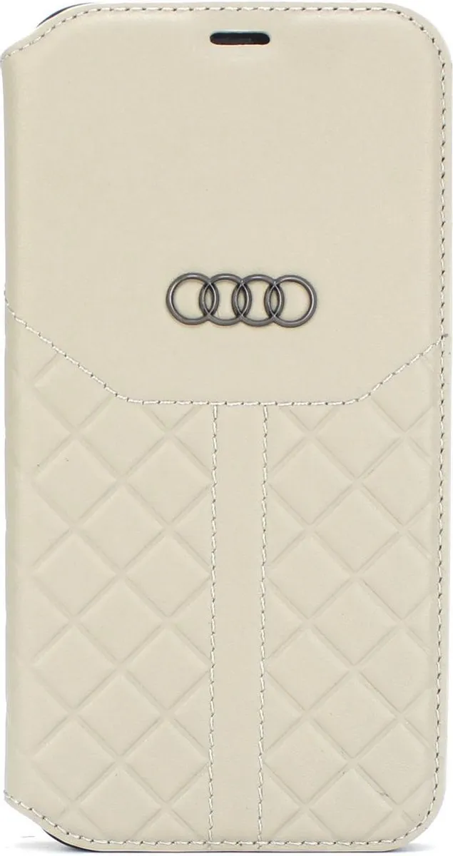 Audi Q8 Serie iPhone 12 Pro Max Hoesje - Beige - 2 Pasjes