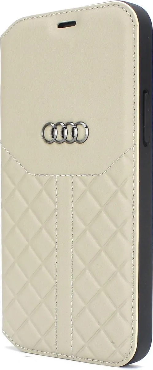 Audi Q8 Serie iPhone 12 Pro Max Hoesje - Beige - 2 Pasjes