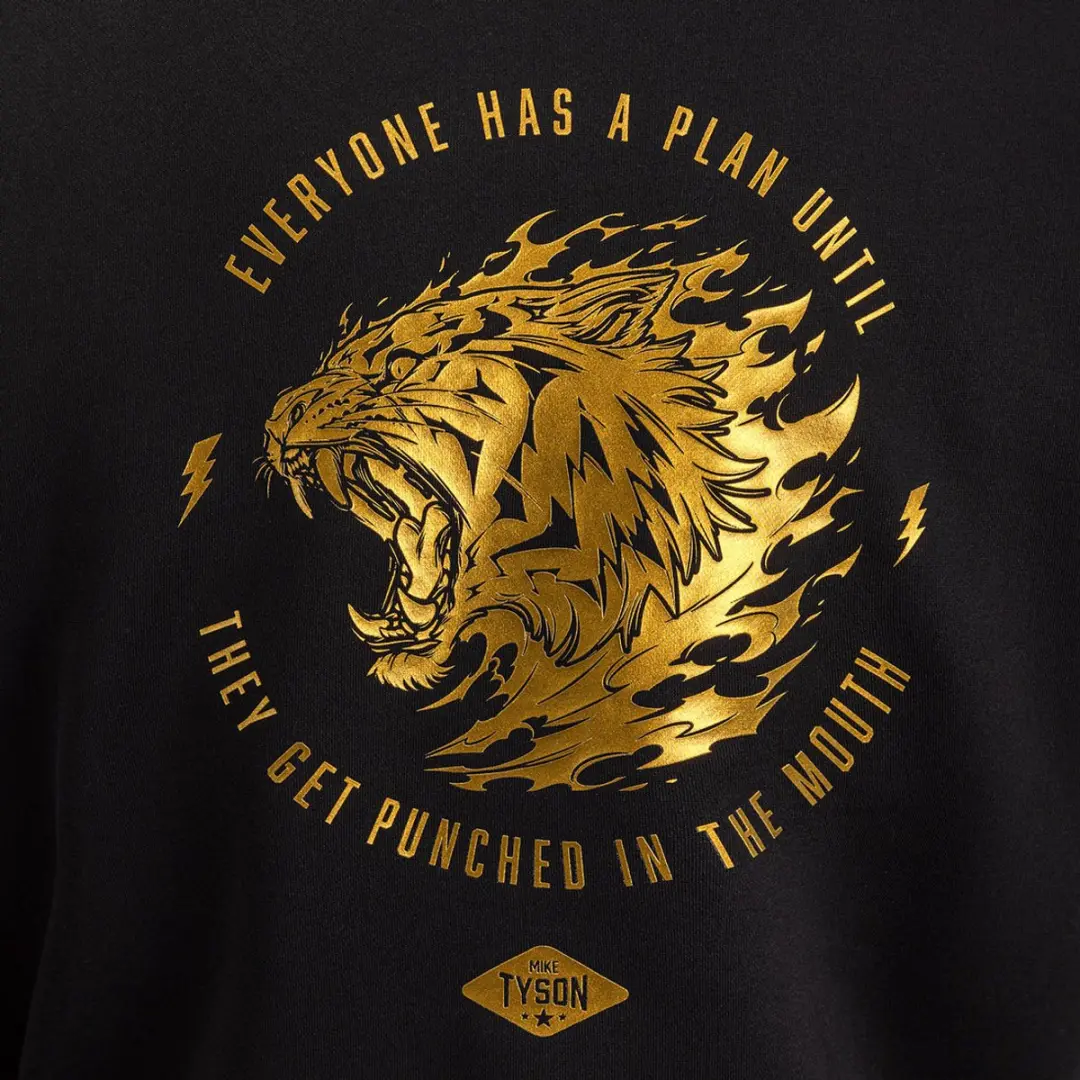Venum x Mike Tyson Everyone Has a Plan Hoodie - Zwart/Goud S - afbeelding 6 van 6