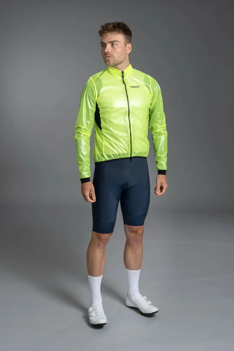 Bioracer Rainy Fietsjack - Winddicht & Waterdicht - Fluogeel - XL
