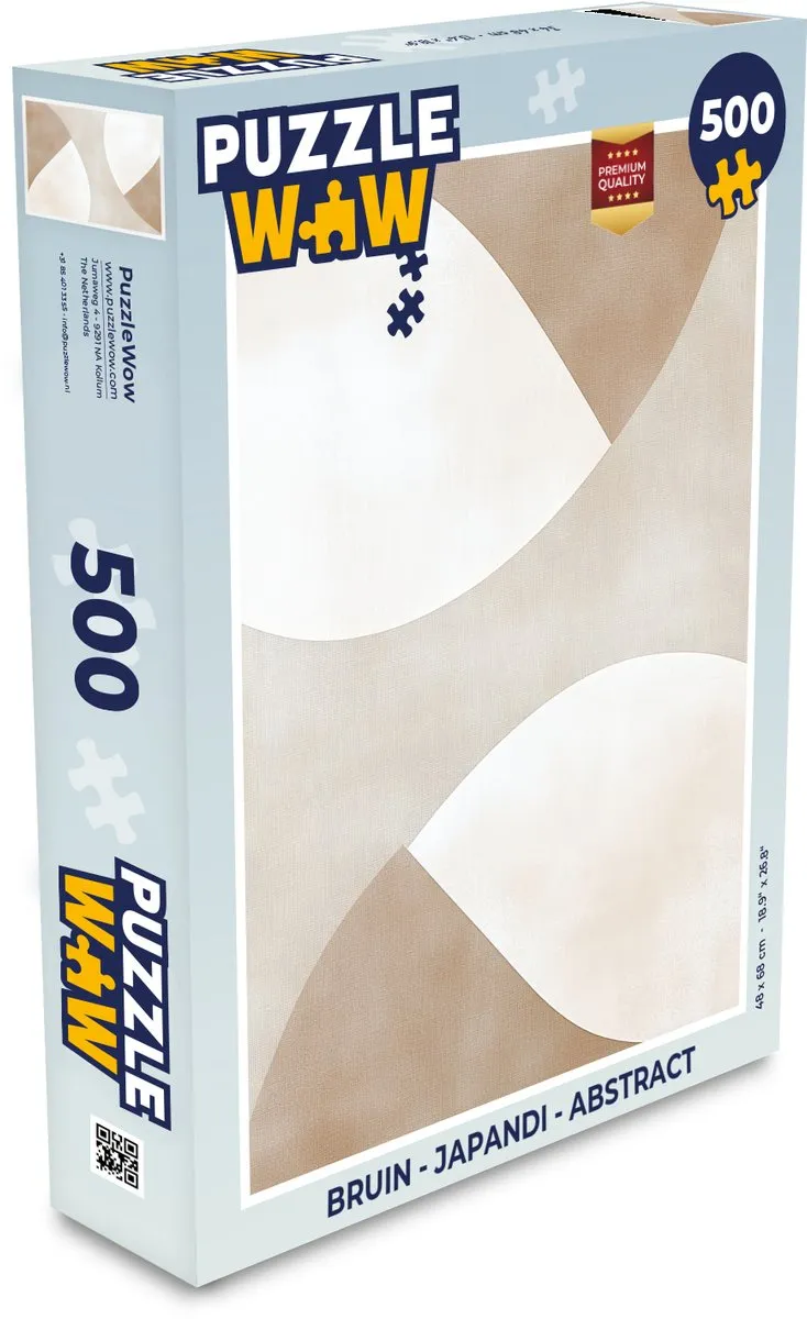 PuzzleWow Japandi Abstract Legpuzzel 500 Stuks - Beige